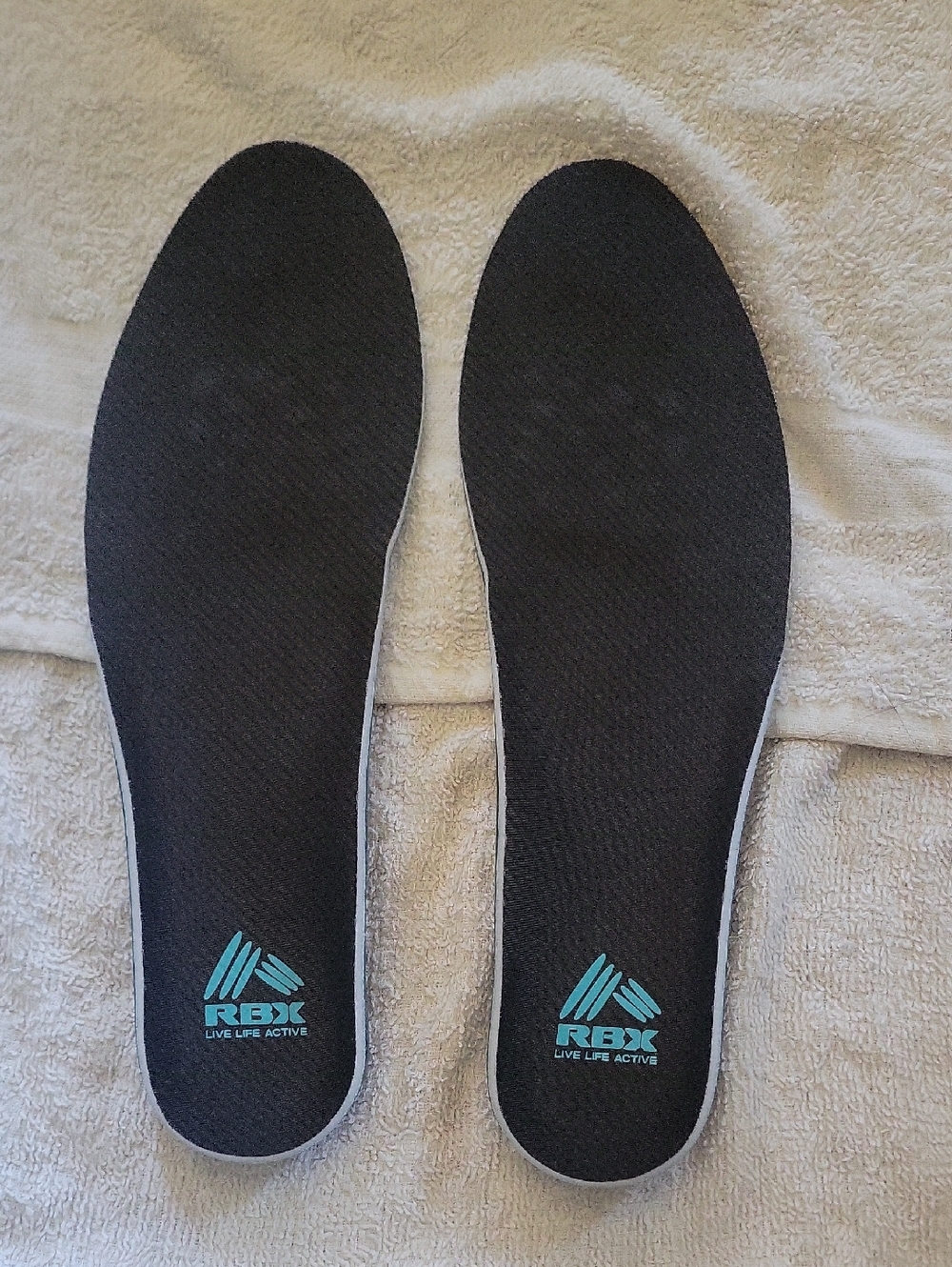 RBX Black Insoles with Teal Logo - Men's Comfort Footbeds 8-13